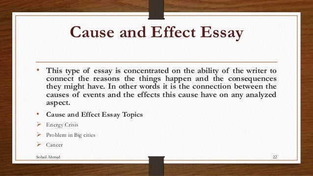 Cause effect essays