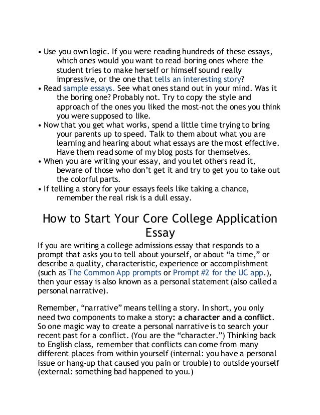 How to write a college admission essays