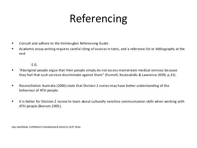 reference in an essay