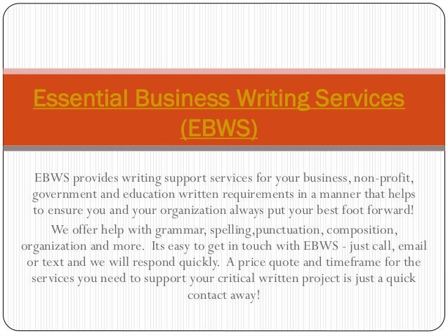 Writing services business
