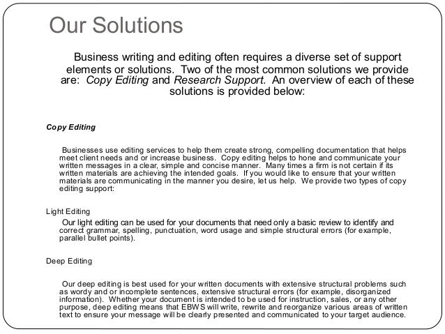 Business writing services company