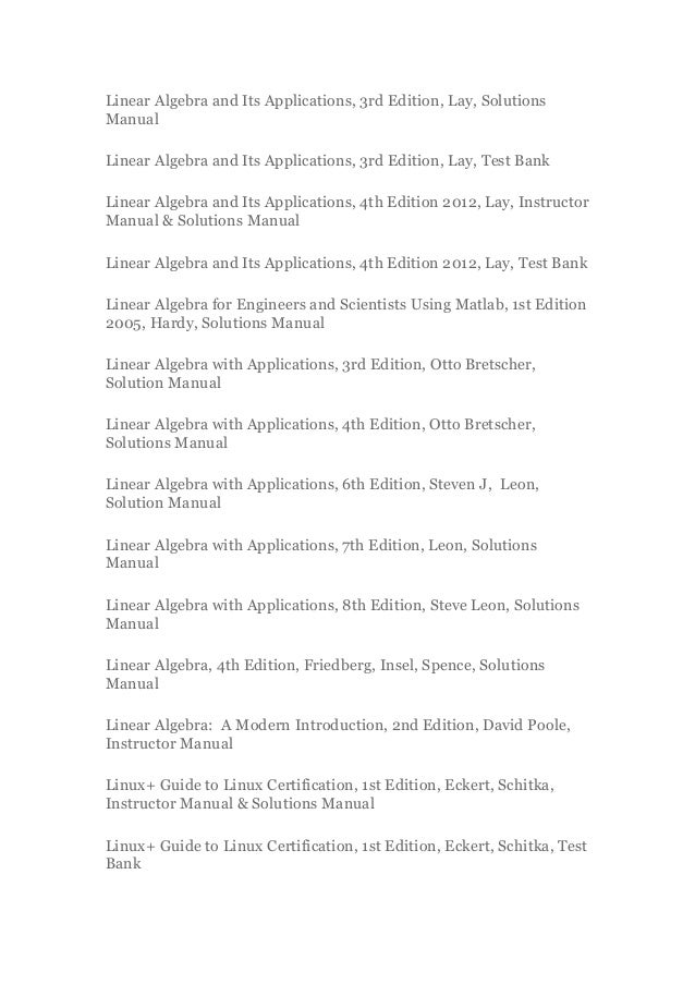 linear algebra and its applications 5th edition pdf