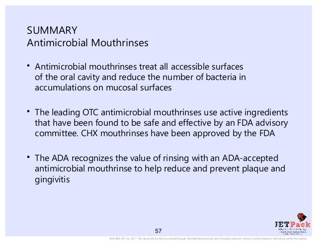 Accepted Antimicrobial Mouth Rinses 60
