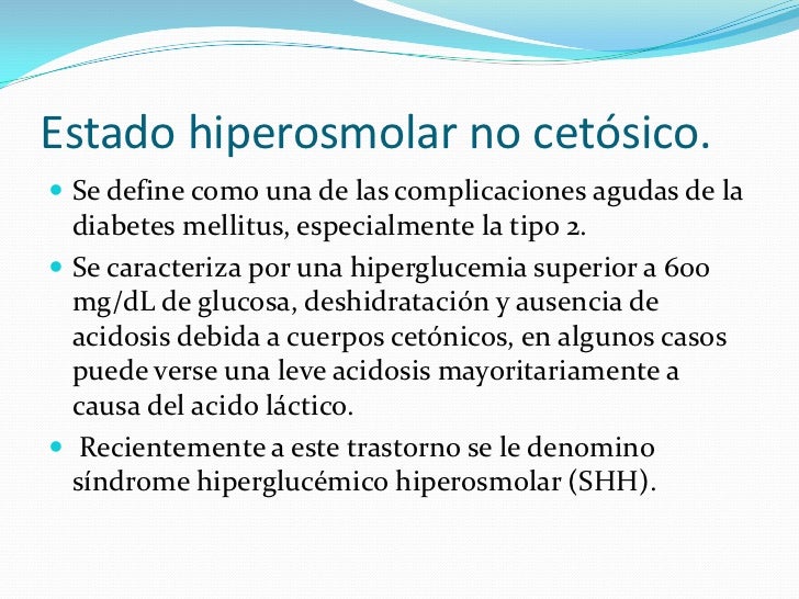 Sindrome hiperglucemico hiperosmolar no cetosico