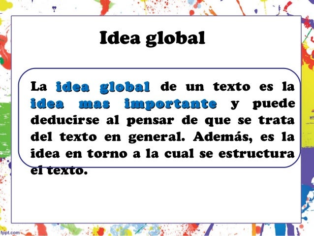 Estrategia de comprensión lectora "Idea Global"