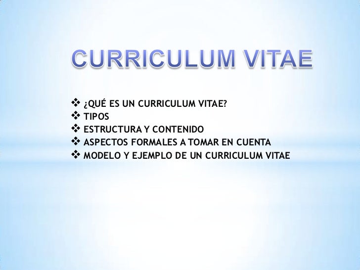 DATOS QUE DEBE LLEVAR UN CURRICULUM datos que debe llevar un curriculum: