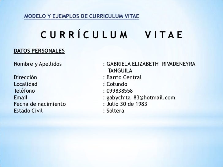 lo que debe llevar un curriculum vitae lo que debe llevar un curriculum vitae
