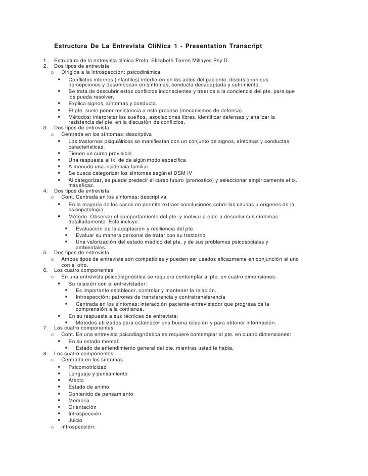 ESTRUCTURA ENTREVISTA estructura entrevista: