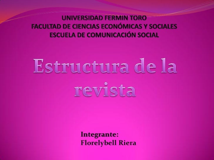 ESTRUCTURA EXTERNA REVISTA estructura externa revista: