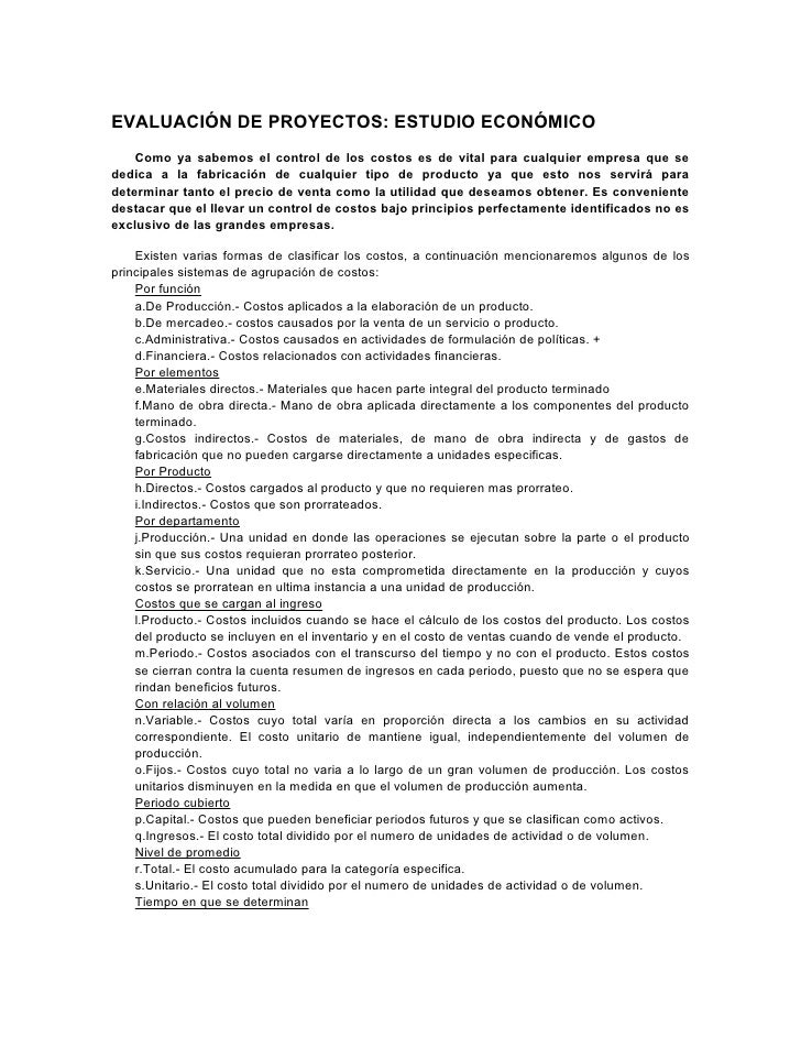 ESTUDIO ECONOMICO estudio economico: