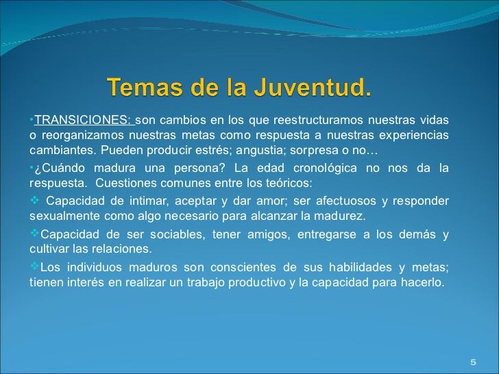 Etapa De La Juventud Etapa De La Juventud