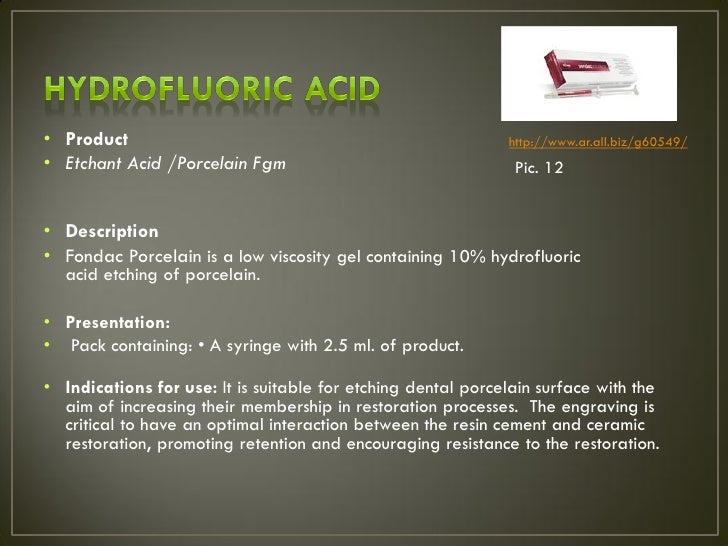 Etchant in dentistry