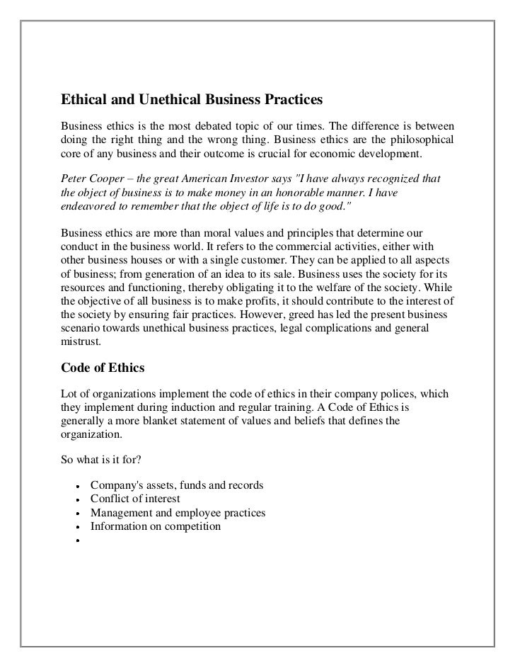unethical business practices in corporation Unethical business practices of corporate companies some companies have been successful in raising millions of dollars in annual revenue, yet some are not practicing good ethics what are they and what should be done about it write a apa style 5 page paper excluding the title and reference. unethical business practices in corporation Unethical business practices of corporate companies some companies have been successful in raising millions of dollars in annual revenue, yet some are not practicing good ethics what are they and what should be done about it write a apa style 5 page paper excluding the title and reference.