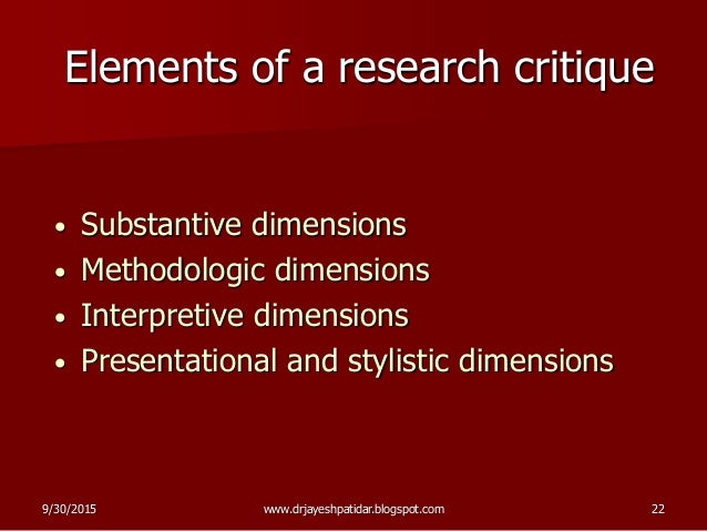Nursing Research Article Critique Sample