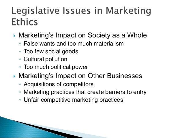 Explain the ethical concerns in marketing. essay