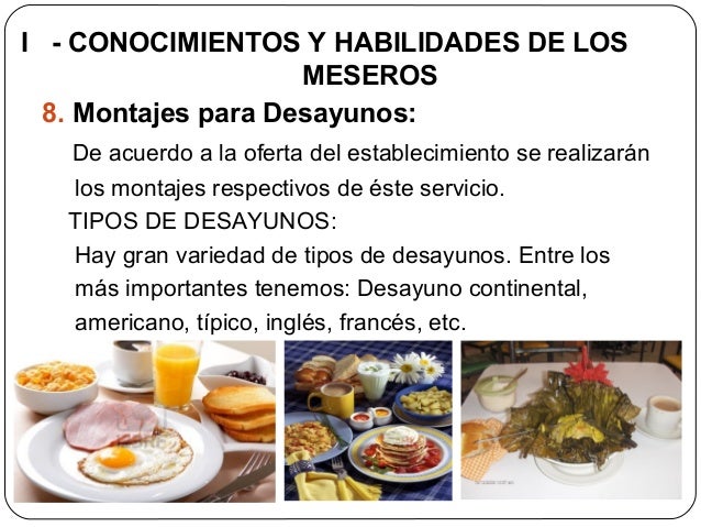 Resultado de imagen para montaje para un desayuno americano