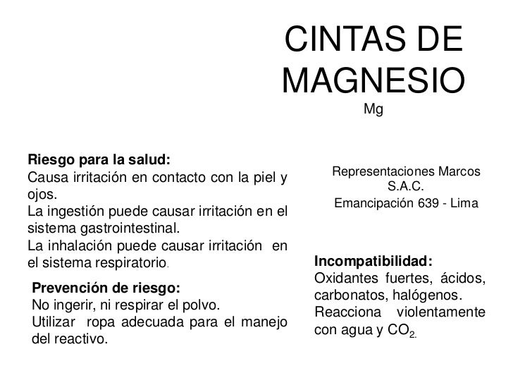 Formula De La Cinta De Magnesio