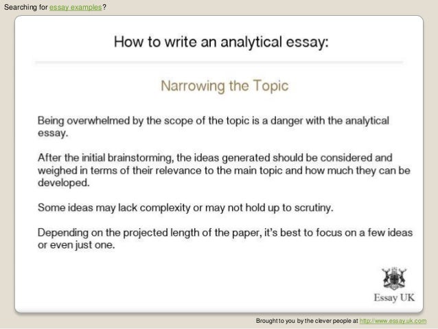 Analytical writing essay sample