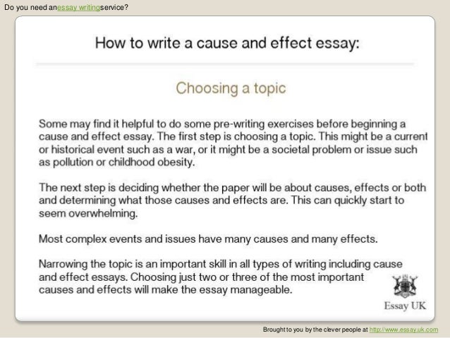 Structure of Cause and Effect Essay