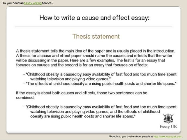 Cause effect essay examples