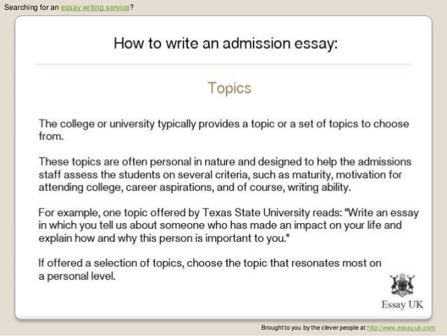 Help with writing college admissions essay