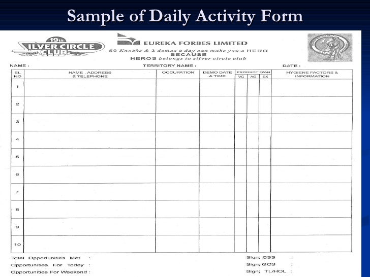 daily activity report format sales and marketing c ile web e