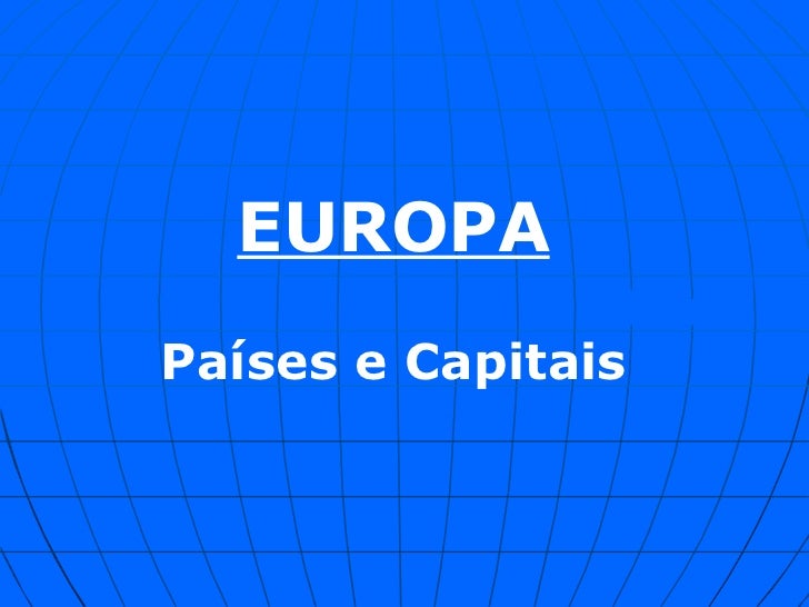 Europa Paises E Capitais