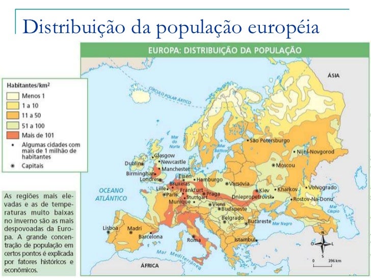 Escreva Como é A Distribuição Da População Europeia Pelo Território