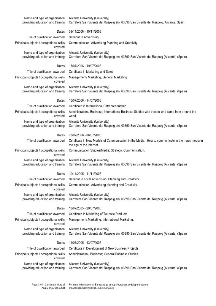 European Cv Ana M Juan Amat