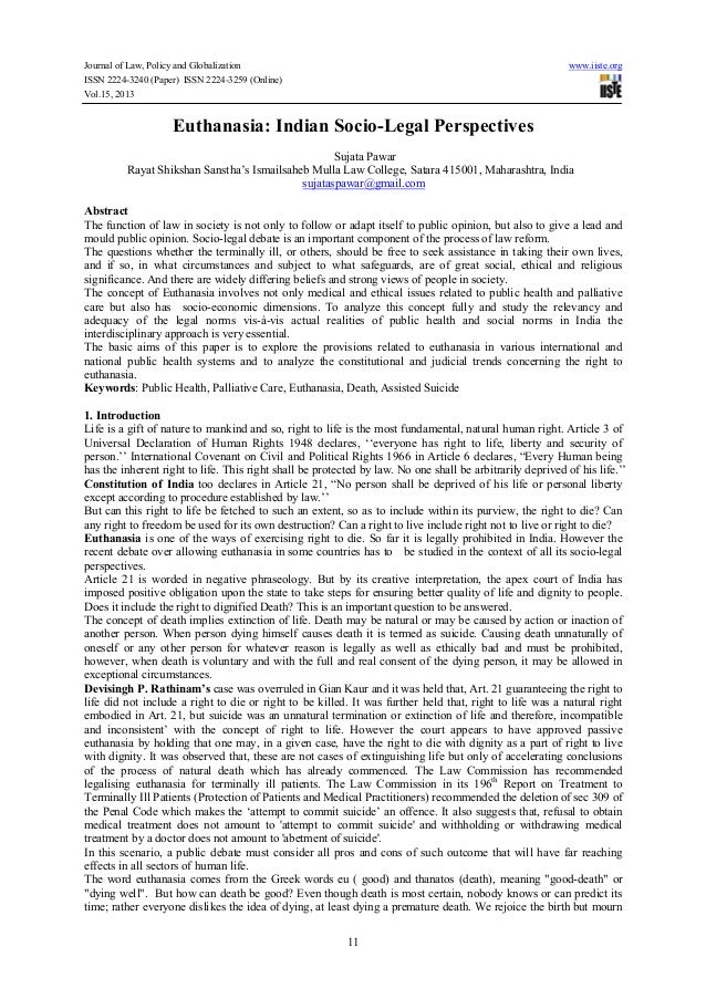 Research papers on legal perspectives of assisted suicide
