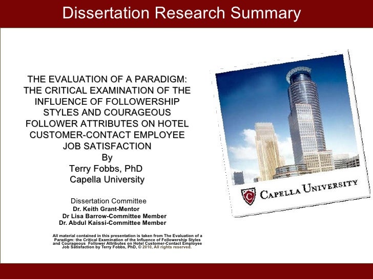 Dissertation evaluation training