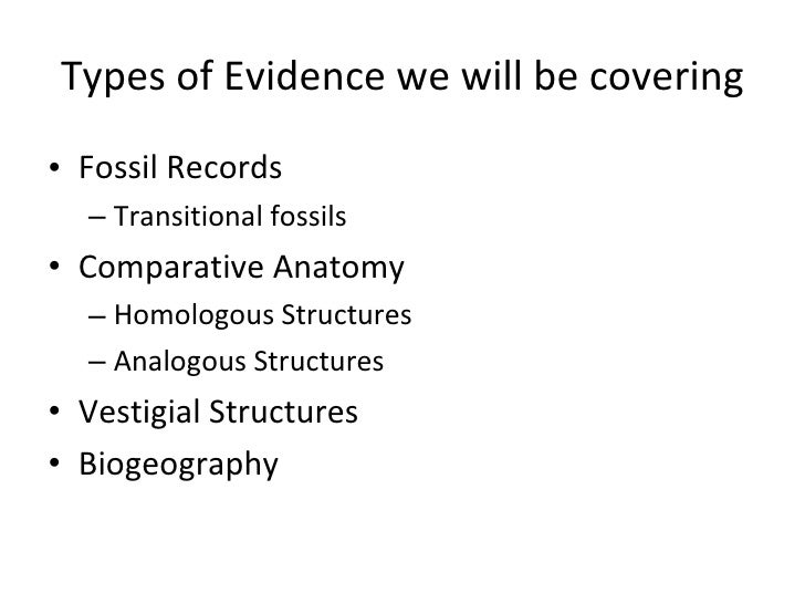 Evidence for evolution powerpoint