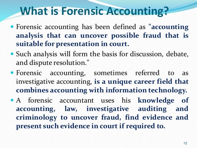 Forensic accounting term papers