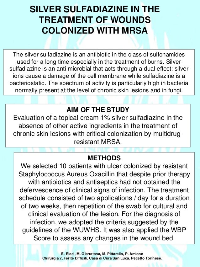 EWMA 2014 EP406 SILVER SULFADIAZINE IN THE TREATMENT OF WOUNDS COLO…
