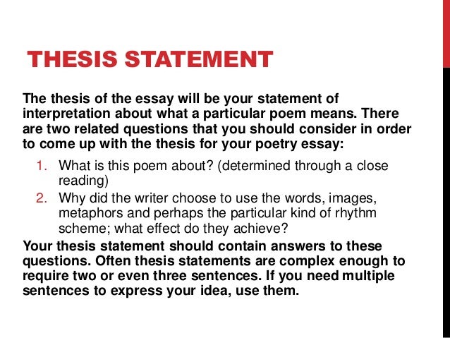 Analyzing poems to essay