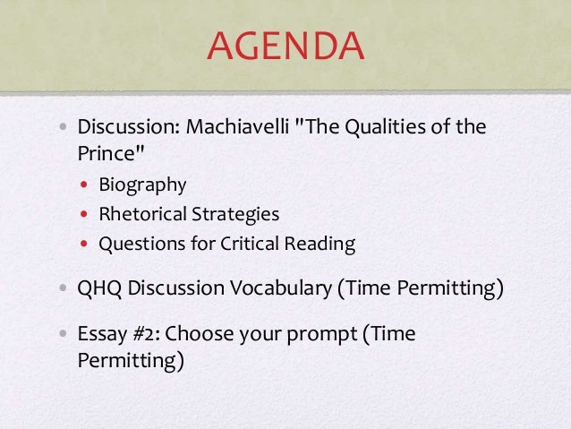 the prince machiavelli essay Read this literature essay and over 88,000 other research documents machiavelli’s the prince in chapter 21 machiavelli writes about how a leader should bear. the prince machiavelli essay Read this literature essay and over 88,000 other research documents machiavelli’s the prince in chapter 21 machiavelli writes about how a leader should bear.