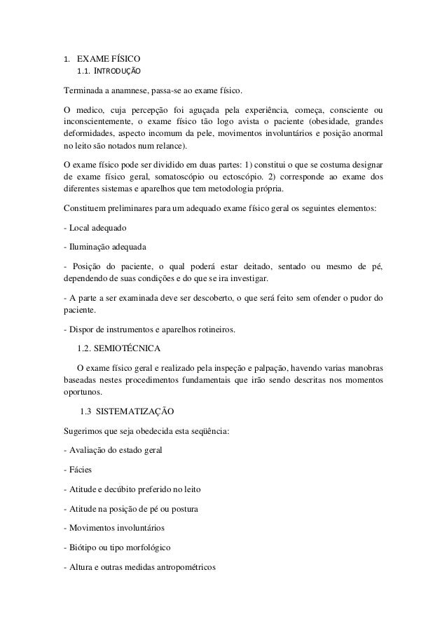 Modelo de exame fisico completo