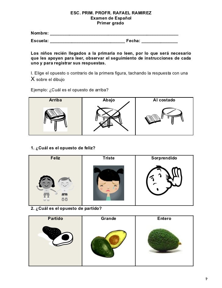 DE EXAMENES DE LENGUA Y MATEMATICA de examenes de lengua y matematica: