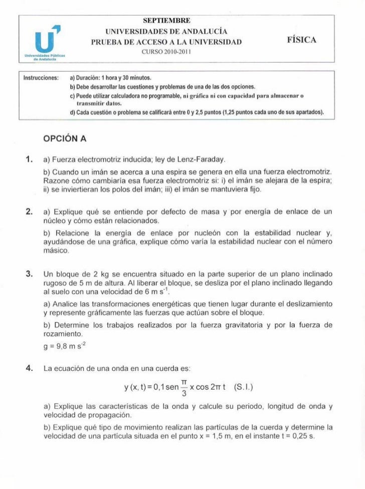 EXAMENES SELECTIVIDAD QUIMICA ANDALUCIA examenes selectividad quimica andalucia: