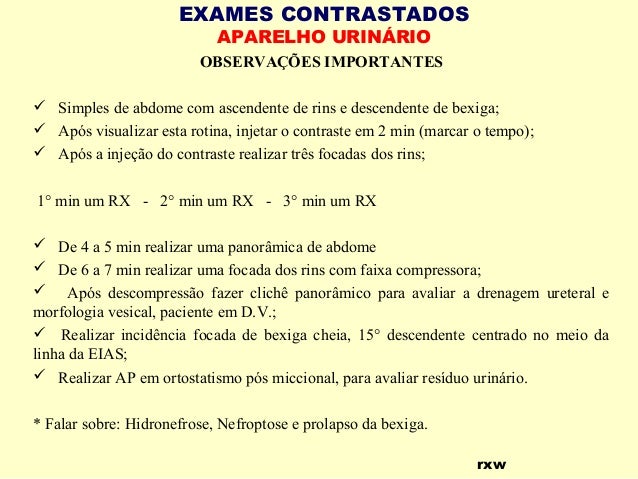 Exame de rim