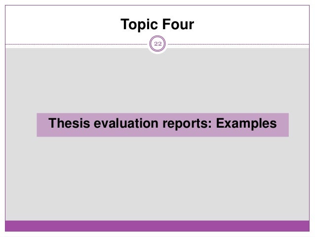 Thesis examiner report sample