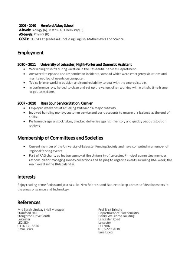 curriculum vitae example language skills