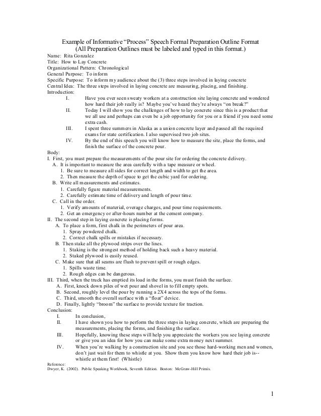 Preparation Outline Exles exle of formal preparation outline format inform how to process Preparation Outline Exles exle of formal preparation outline format inform how to process