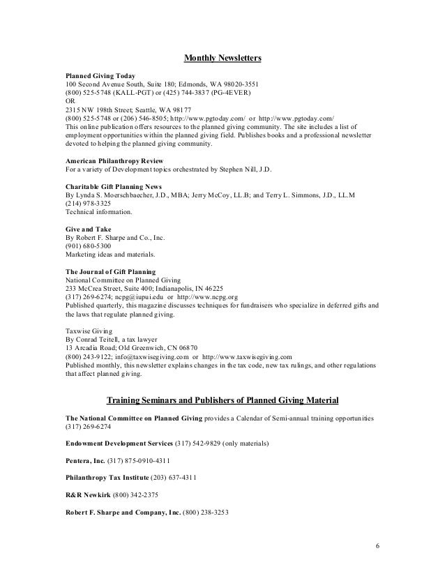 6 6 monthly newsletters planned giving sample planned giving letters - Sample Planned Giving Letters 6 6 monthly newsletters planned giving sample planned giving letters - Sample Planned Giving Letters