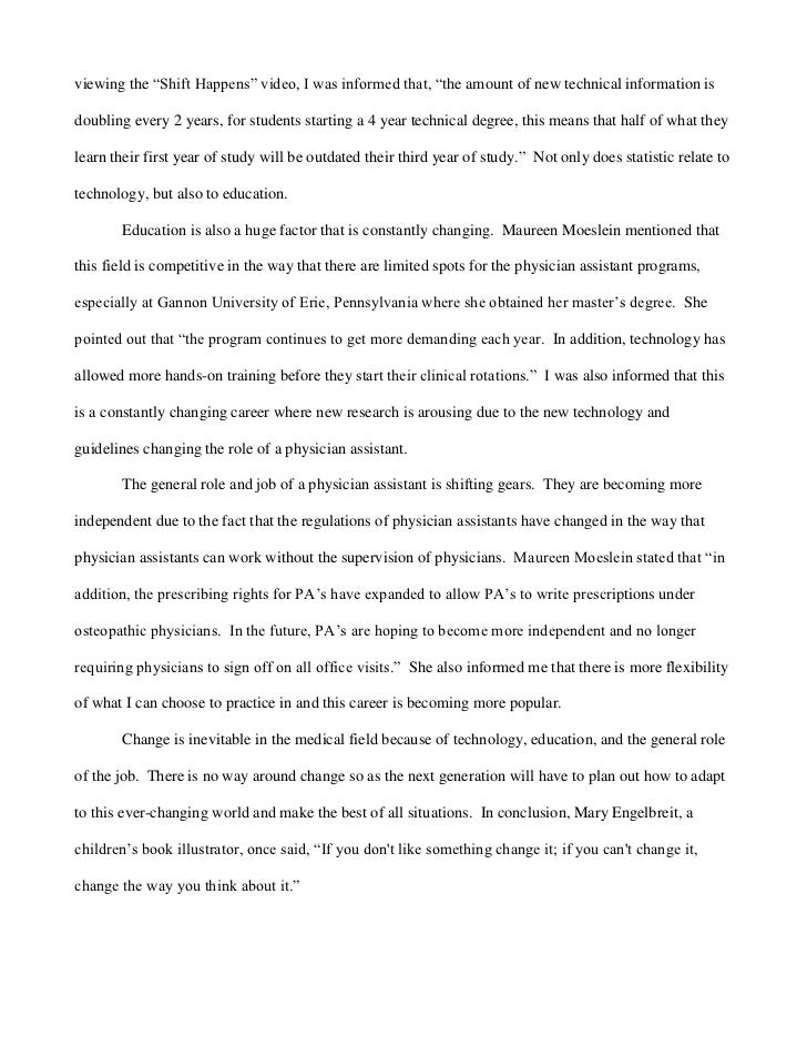 Example essay for interview