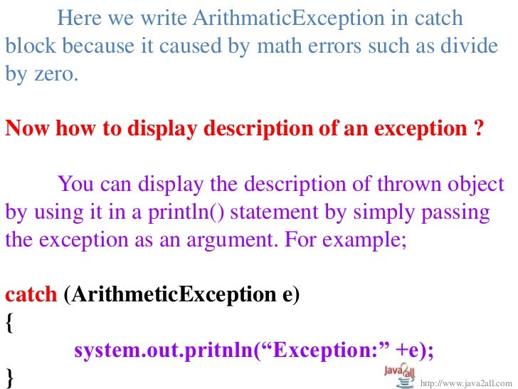Java Exception handling