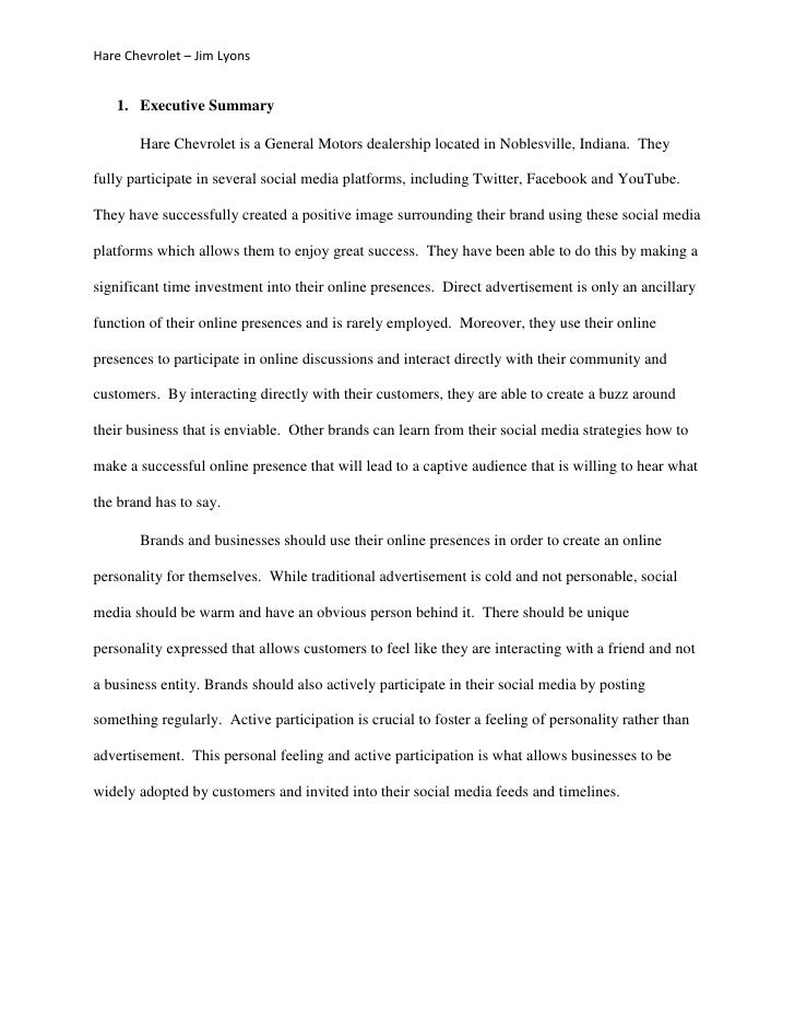 How to write an executive summary for a research paper