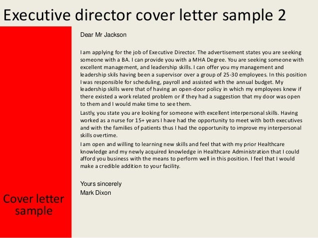 Executive director cover letter