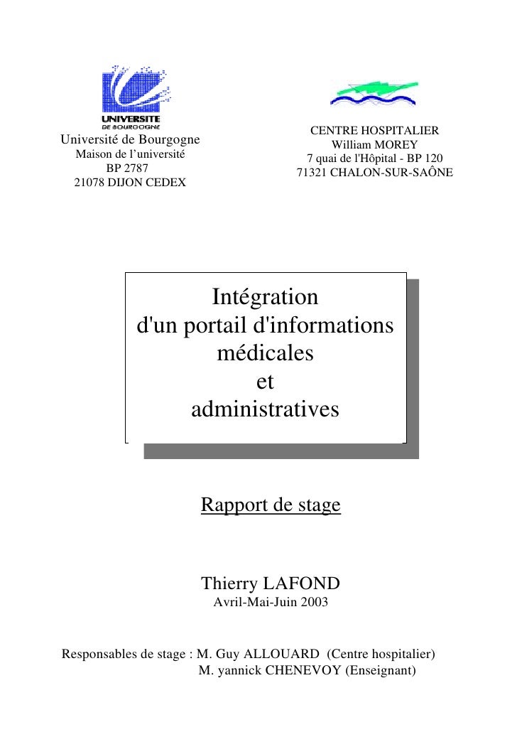 Exemple De Page De Garde Dun Rapport De Stage  Joy Studio Design