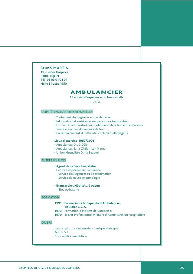 télécharger exemple cv ambulancier gratuit